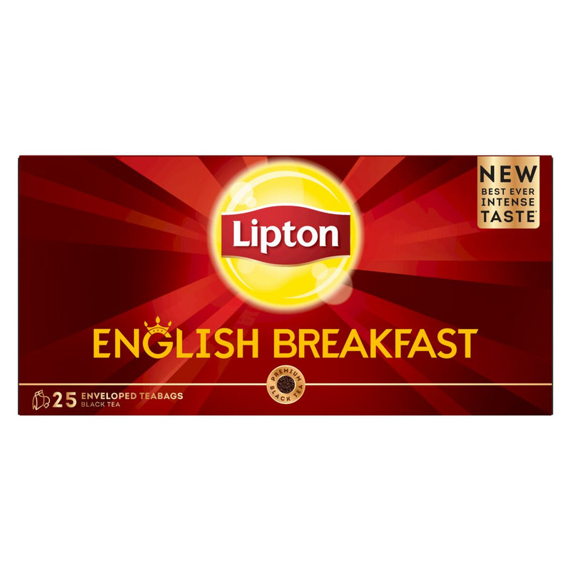 Lipton Black Tea English Breakfast, 25 Envelope Teabags