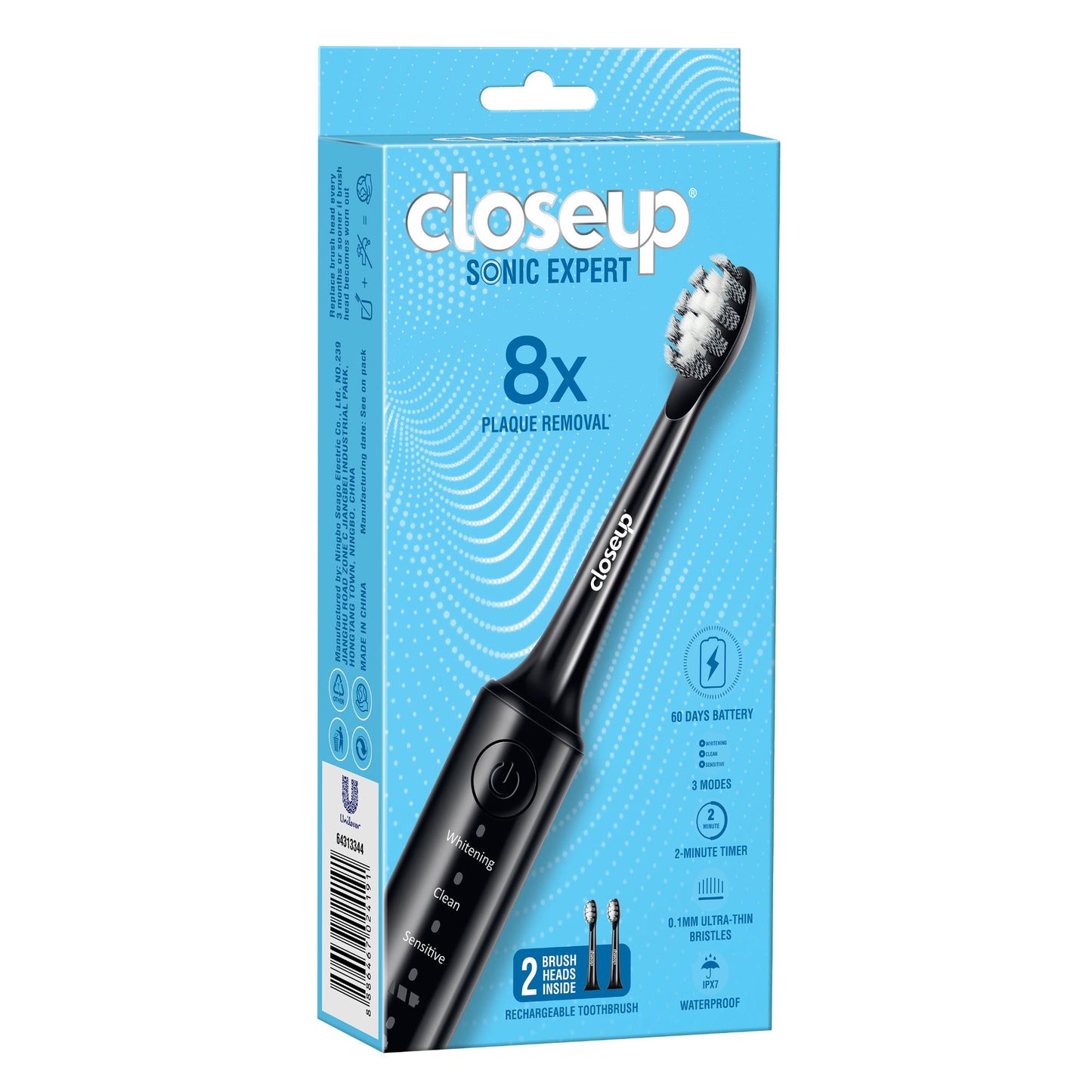 Closeup Sonic Expert Black Rechargeable Toothbrush