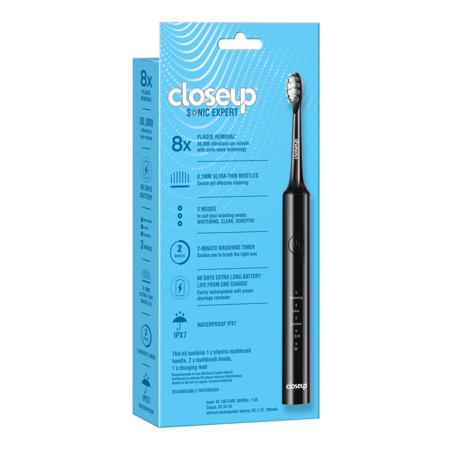 Closeup Sonic Expert Black Rechargeable Toothbrush
