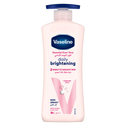 VASELINE Essential Body Lotion, Even Tone Daily Brightening, 2 weeks to radiant, glowing skin, 400ml