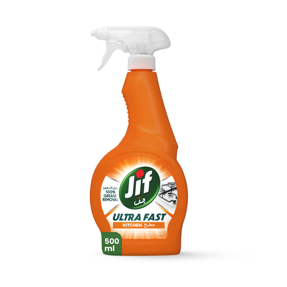 JIF Ultra Fast Cleaner Spray, for Kitchen, 100% tough grease removal, 500ml