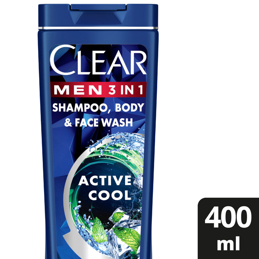 Clear Men 3in1 Shampoo, Body + Face Wash