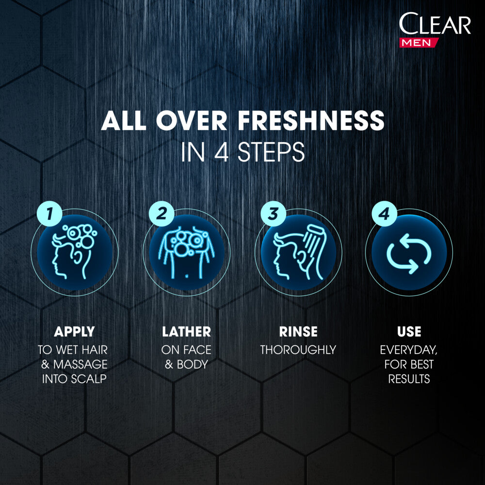 Clear Men 3in1 Shampoo, Body + Face Wash