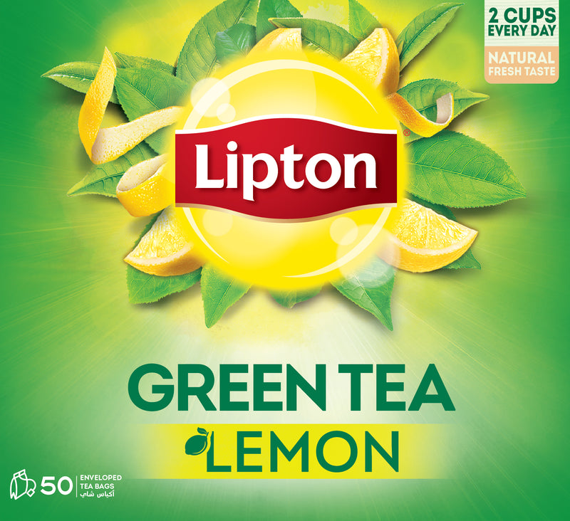Lipton Green Tea Lemon, 50 Envelope Teabags