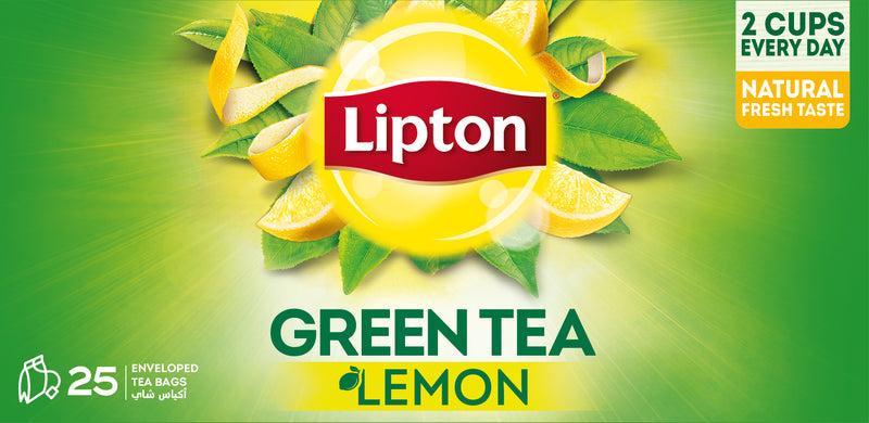 Lipton Green Tea Lemon, 25 Envelope Teabags