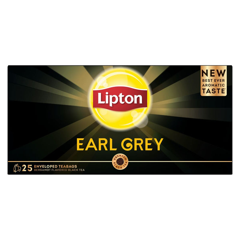Lipton Black Tea Earl Grey, 25 Envelope Teabags