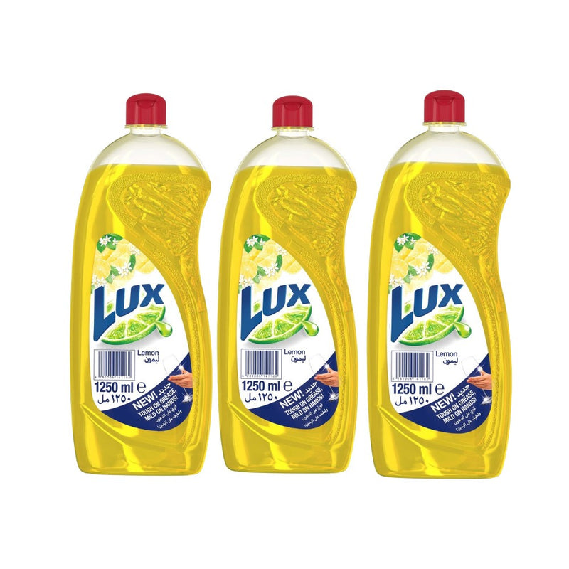 Lux Lemon Dishwash Liquid 1.25L (Pack of 3)