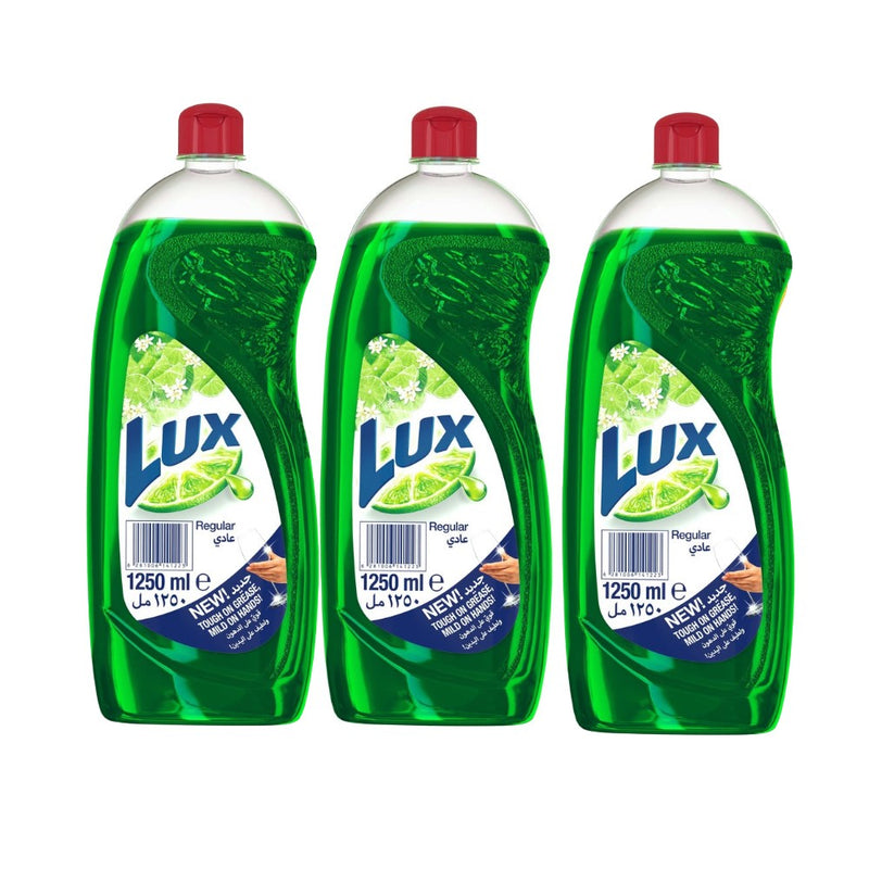 Lux Regular Dishwash Liquid 1.25L (Pack of 3)